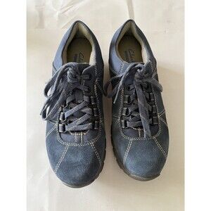 Clarks Collection Women's Leather Sneakers Blue Size 6M
